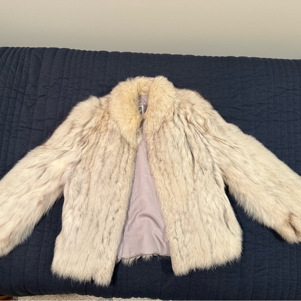 Elegant Cream Fur Jacket
